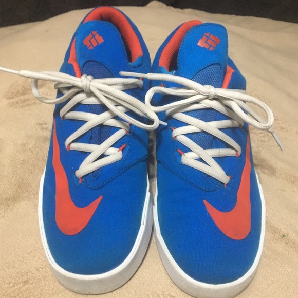 Nike KD Durant Vulc Shoes Size 6Y Blue Neon Pink Orange Sneaker